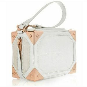 LAST CHANCE 🚀 Alexander Wang Jade Wristlet White Suede/Stingray